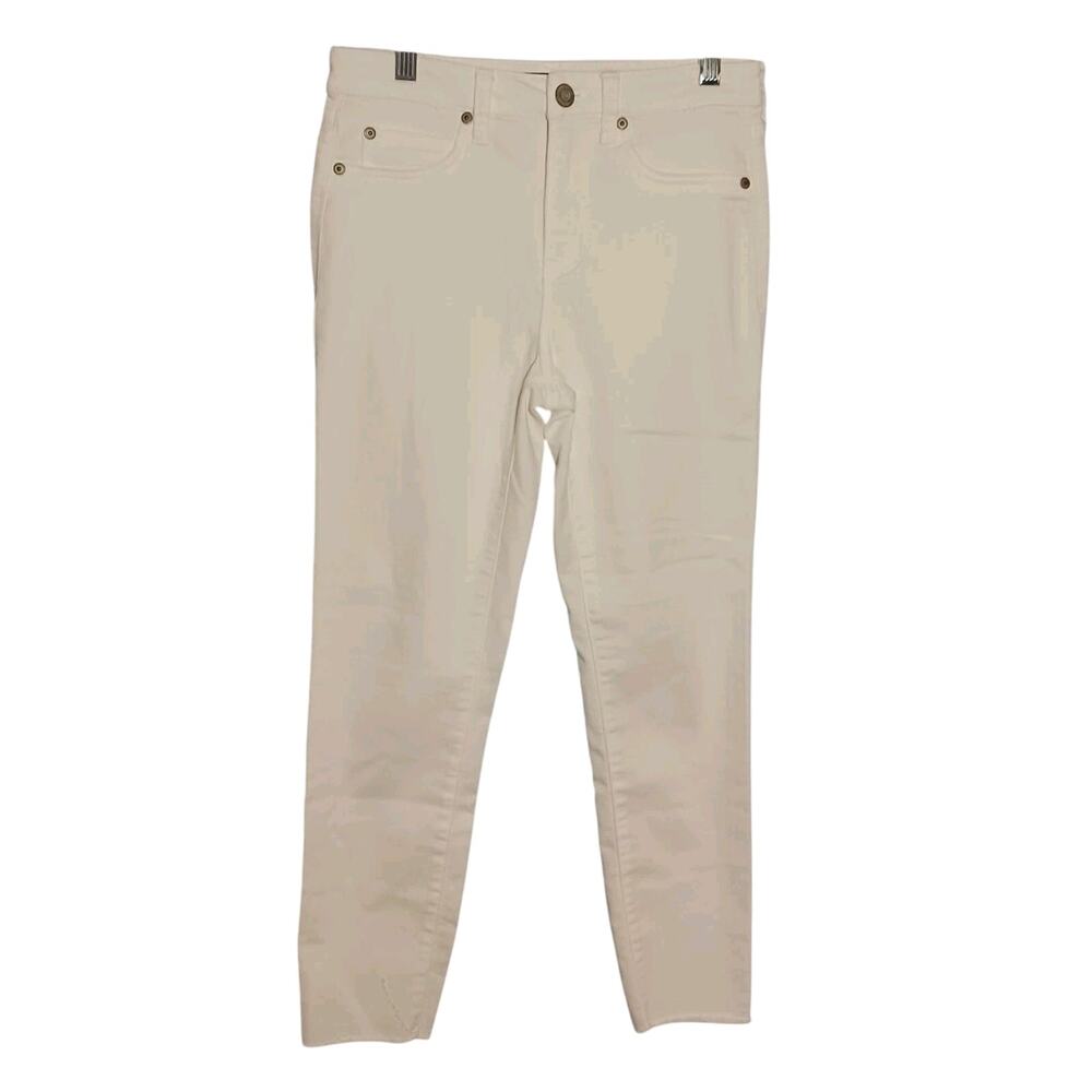 Aeropostale High-Rise Cropped Jeggings White Raw Hem Women's 6R EUC